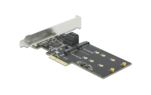 DeLock 3x SATA, 3x M.2 PCI-Ex2 Kontroller inkl. Low Profile Soltblech, M.2 Key-B