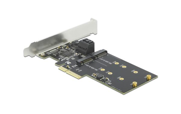 DeLock 3x SATA, 3x M.2 PCI-Ex2 Kontroller inkl. Low Profile Soltblech, M.2 Key-B
