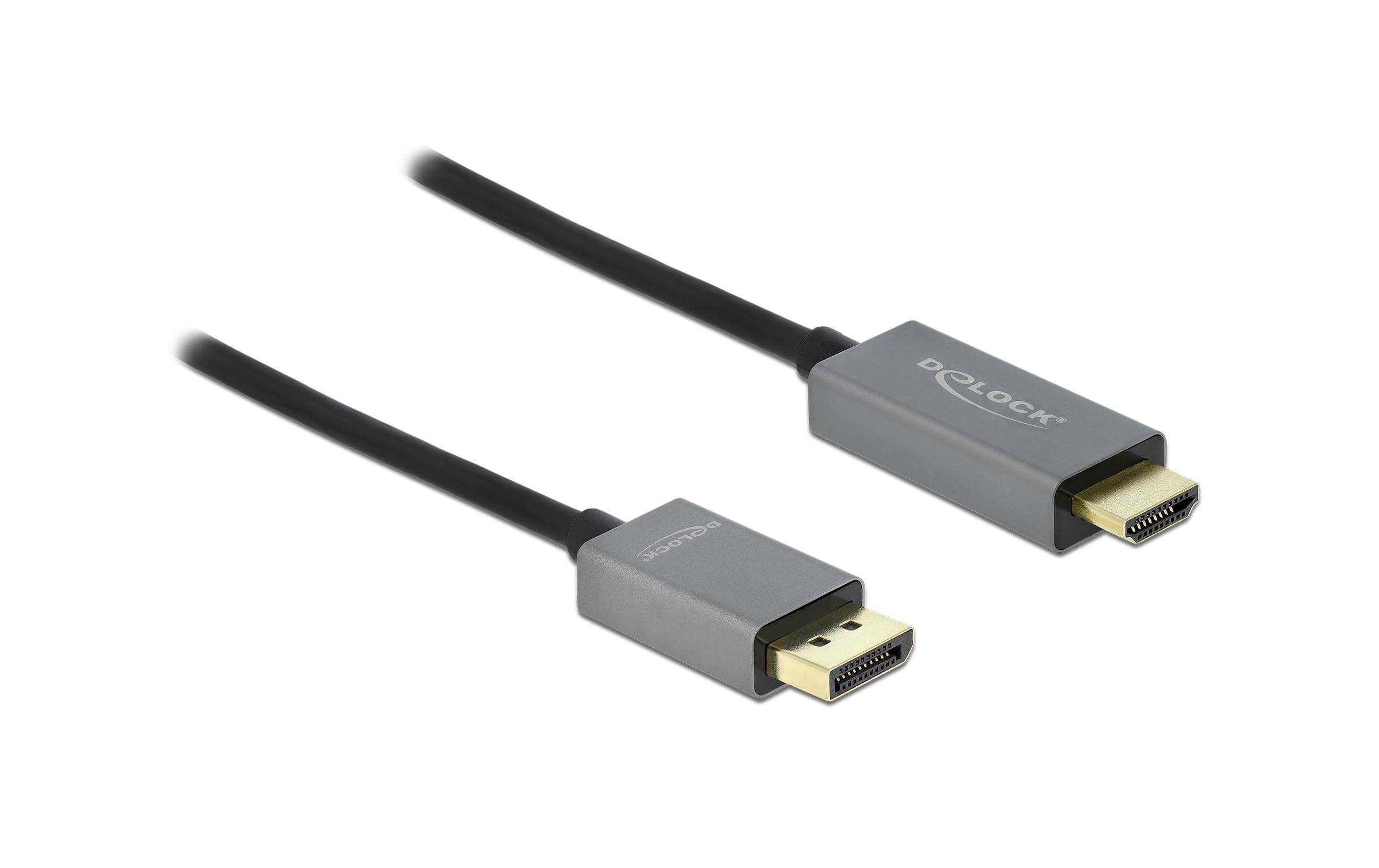 1093106 - Mediatech Delock DisplayPort - HDMI Kabel, HDR, 2m Schwarz, Auflösung 3840x2160@60 Hz, aktiv kaufen Schweiz | Mediatech.ch