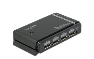Delock 4 Port DP Switch&Verteiler 2x2 in > 1x2 out mit Fernbedienung, schwarz