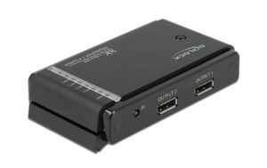 Delock 4 Port DP Switch&Verteiler 2x2 in > 1x2 out mit Fernbedienung, schwarz
