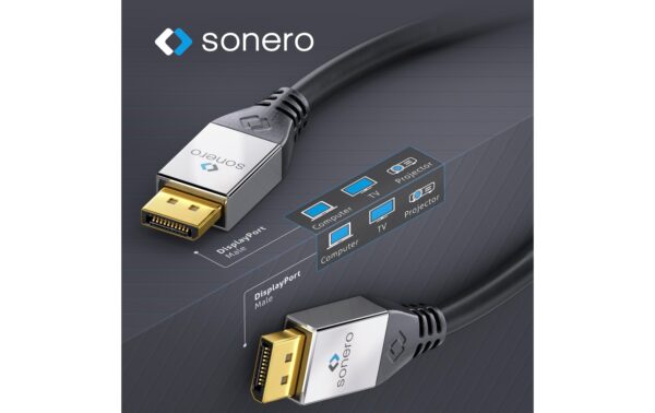 1094215_2 - Mediatech Sonero 4K Displayport Kabel 3.00 m, Stecker <-> Stecker, 4K/60Hz