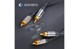 Sonero 2x Cinch Stereo Audio Kabel 1.00m, Stecker <-> Stecker