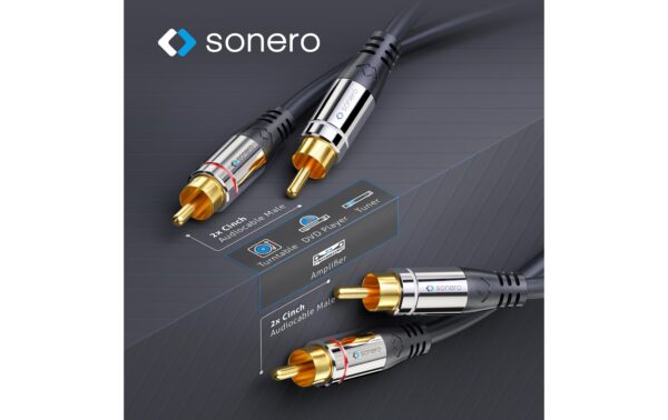 Sonero 2x Cinch Stereo Audio Kabel 1.00m, Stecker <-> Stecker