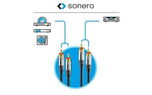 Sonero 2x Cinch Stereo Audio Kabel 3.00m, Stecker <-> Stecker