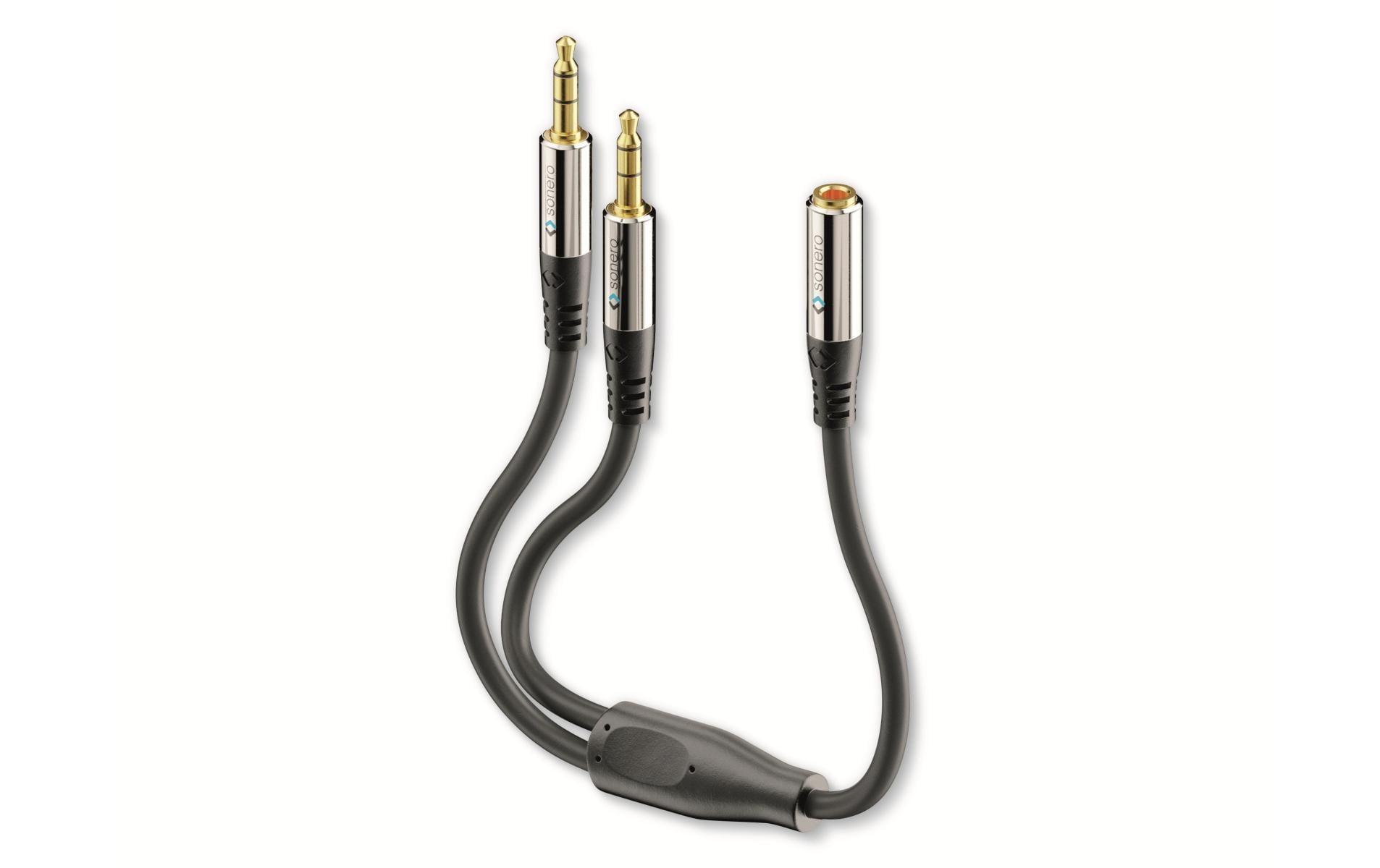 Sonero 2x 3.5mm auf 3.5mm Audio Adapter 0.25m 2x 3.5mm Stecker  3.5mm Buchse