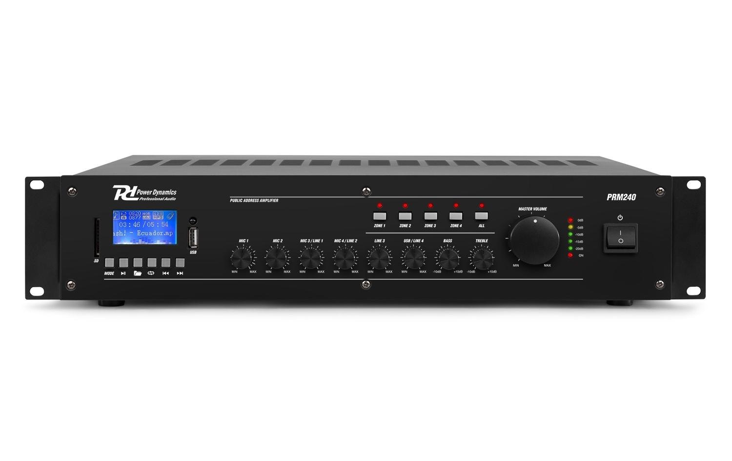 1095432 - Mediatech Power Dynamics PRM240 100V Mixer-Verstärker 240W kaufen Schweiz | Mediatech.ch