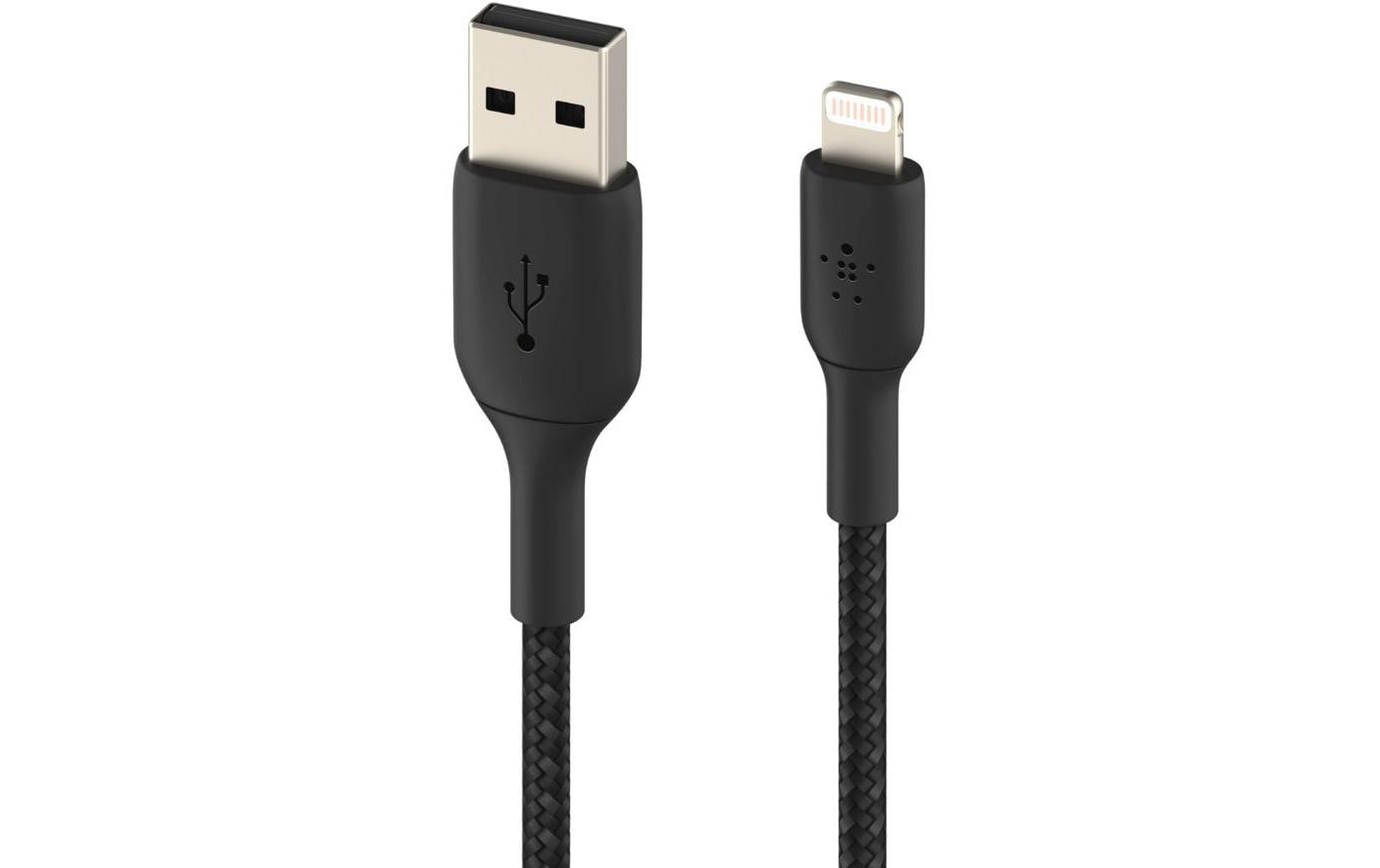1099481 - Mediatech Belkin BoostCharge USB-A-Lightning 15cm ummantelt, schwarz