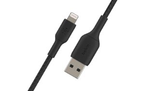 1099481_2 - Mediatech Belkin BoostCharge USB-A-Lightning 15cm ummantelt, schwarz