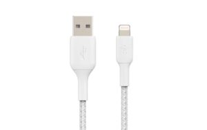 Belkin BoostCharge USB-A-Lightning 3m ummantelt, weiss