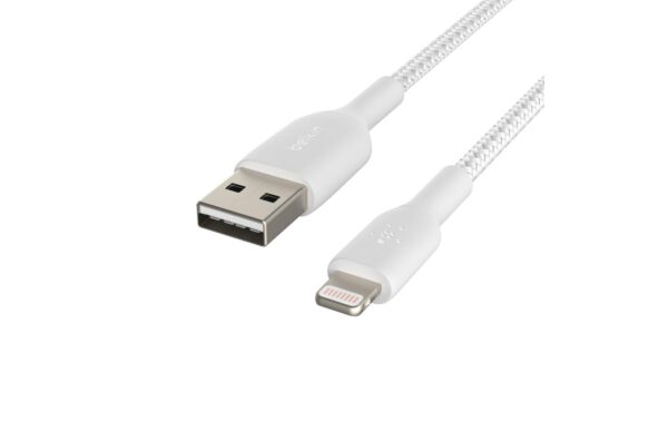 Belkin BoostCharge USB-A-Lightning 3m ummantelt, weiss