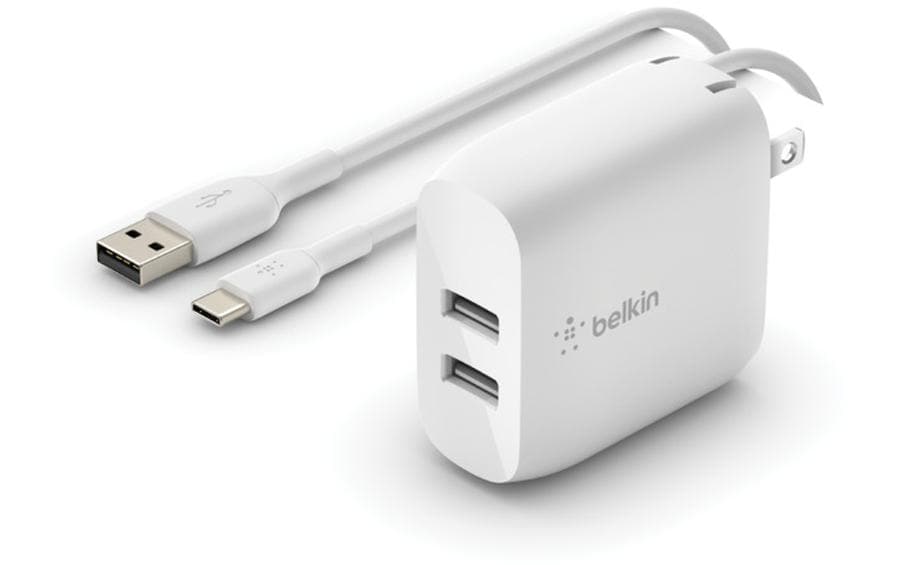 1099746 - Mediatech Belkin BoostCharge USB-A-Netzladegerät Dau 2x 12W USB-A/USB-C Kabel