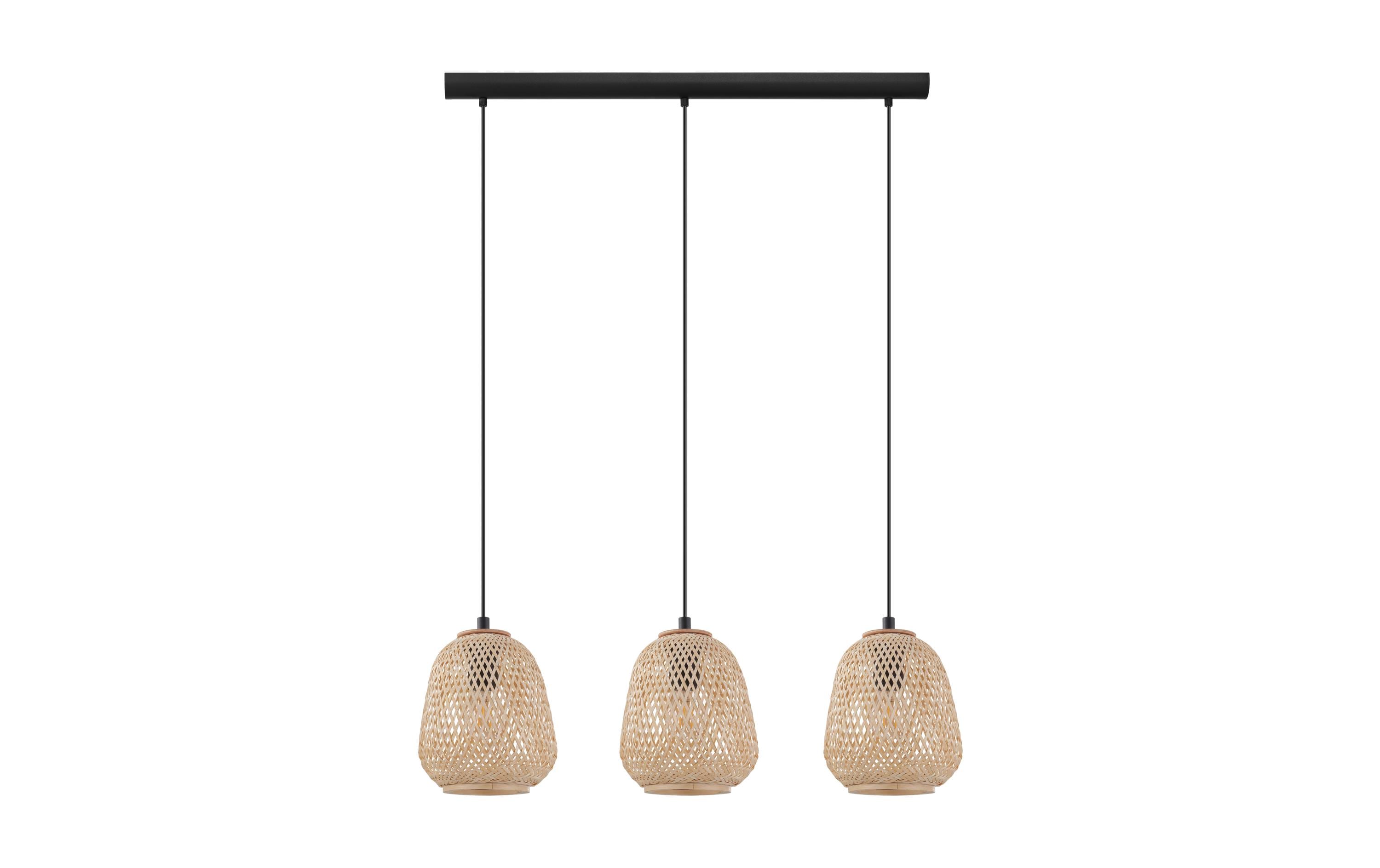 1100794 - Mediatech EGLO DEMBLEBY Hängeleuchte schwarz/natur exkl. 3x E27 40W kaufen Schweiz | Mediatech.ch