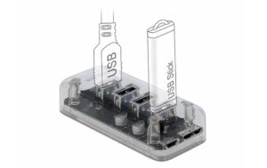 1101552_1 - Mediatech Delock USB 3.0 Hub 64087 4 Ports transparent, 4 USB Typ-A, Plug & Play