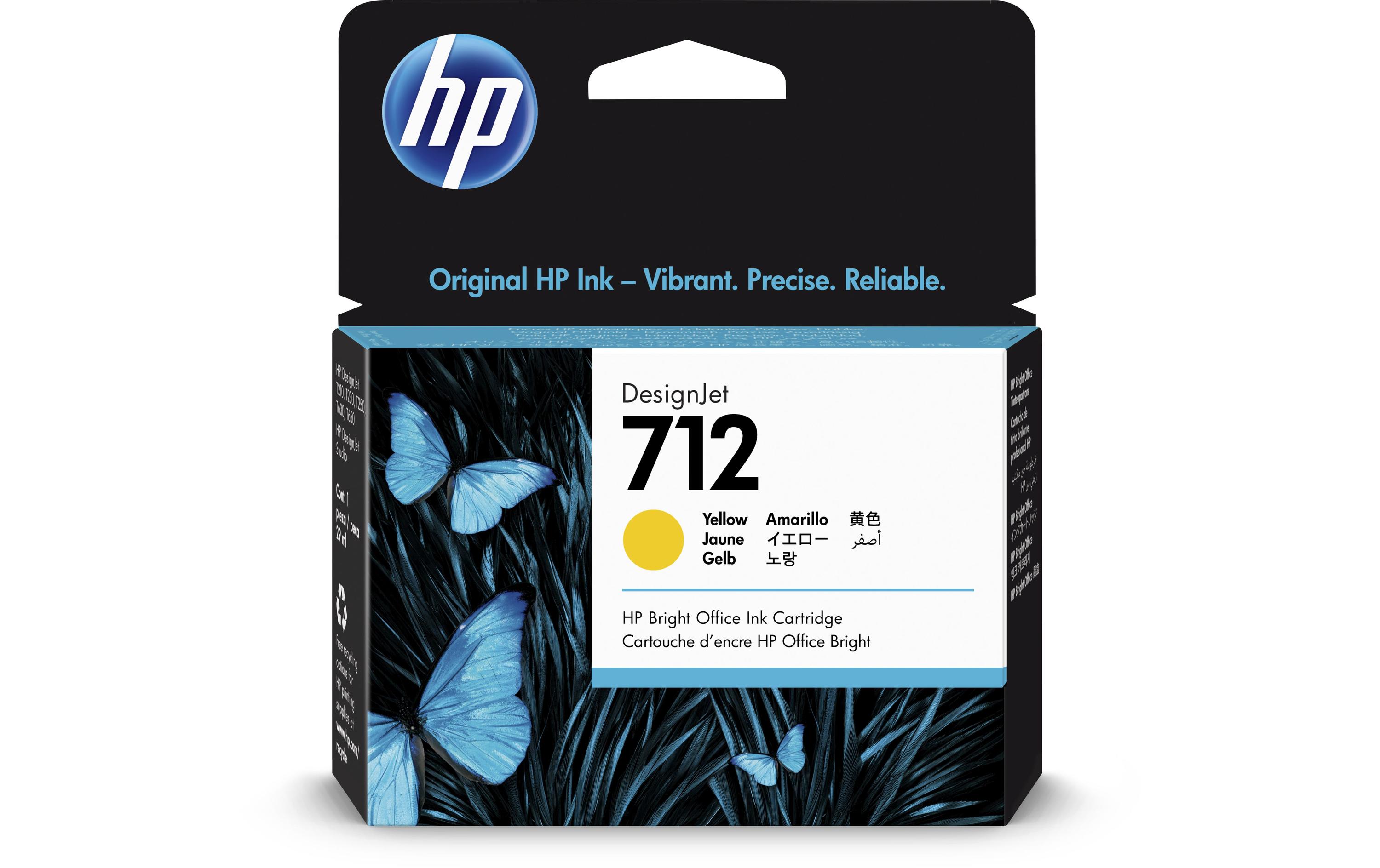HP, Tinte Nr. 712 (3ED69A) Yellow DesignJet T200, T600, 29ml