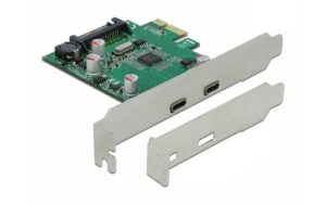 Delock 90493 PCI Express 2x USB-C 2 x SuperSpeed USB 3.2 Gen1, 1 x SATA Strom