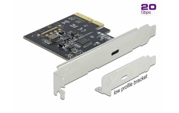 Delock 89036 PCI Express 1x USB-C 3.2 LP 1x USB-C 3.2 20Gbs, 1x PCI Express x4 V3.0