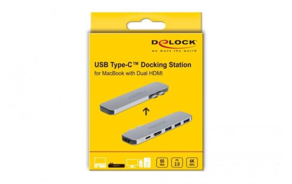 1110601_5 - Mediatech Delock 87753 Dockingstation für MacBook 2x Dual HDMI 4K / USB-C PD/ 3x USB-A