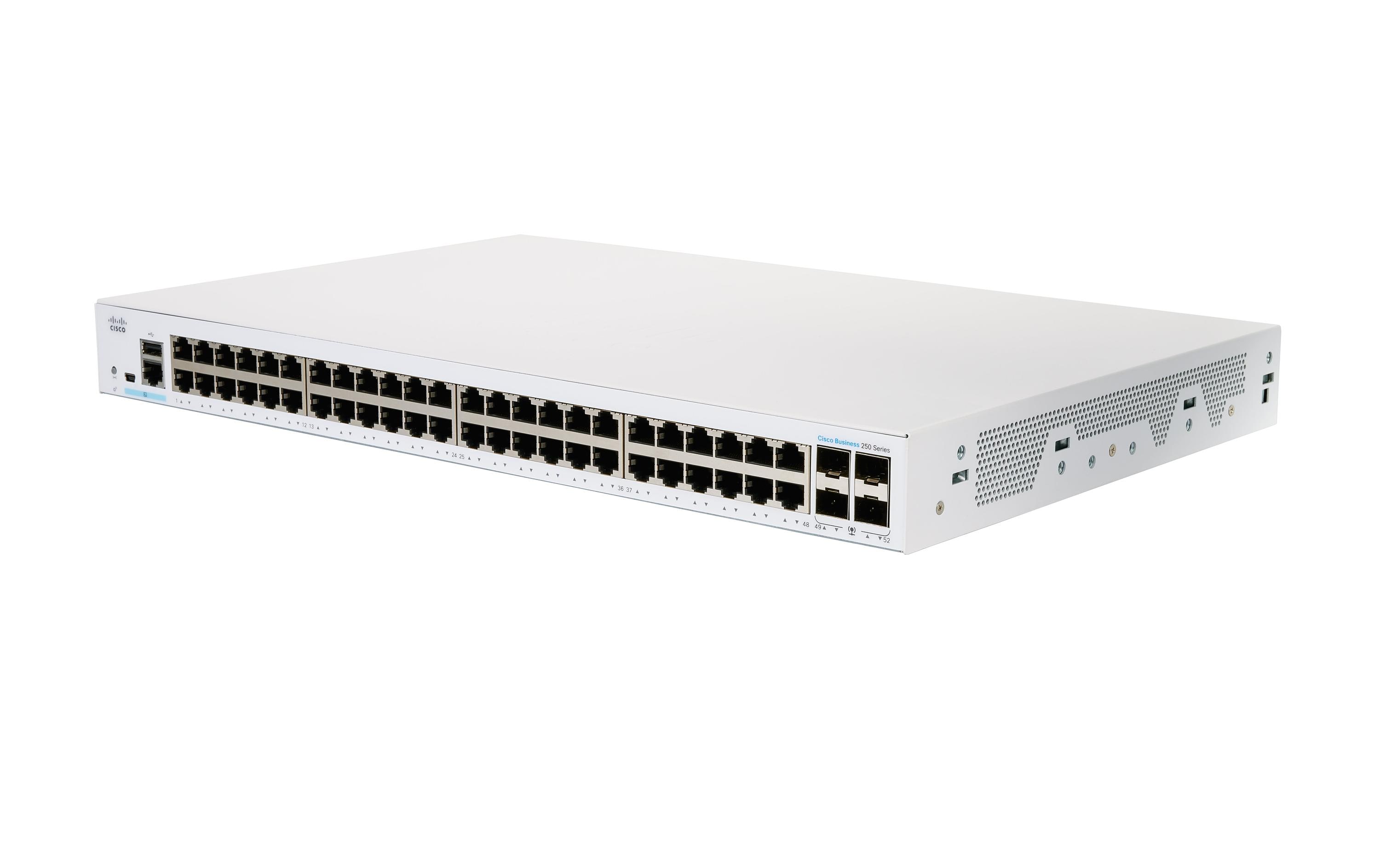 1112910 - Mediatech Cisco CBS250-48T-4G: 48 Port Smart Switch 48xGE, 4xGE/SFP Combo kaufen Schweiz | Mediatech.ch