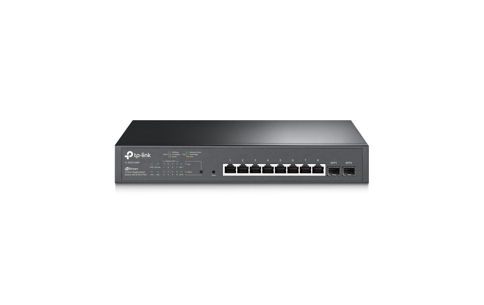 1113215 - Mediatech TP-Link TL-SG2210MP Smart Gigabit Switch 8*PoE+, 2*SFP, 150W PoE Budget kaufen Schweiz | Mediatech.ch