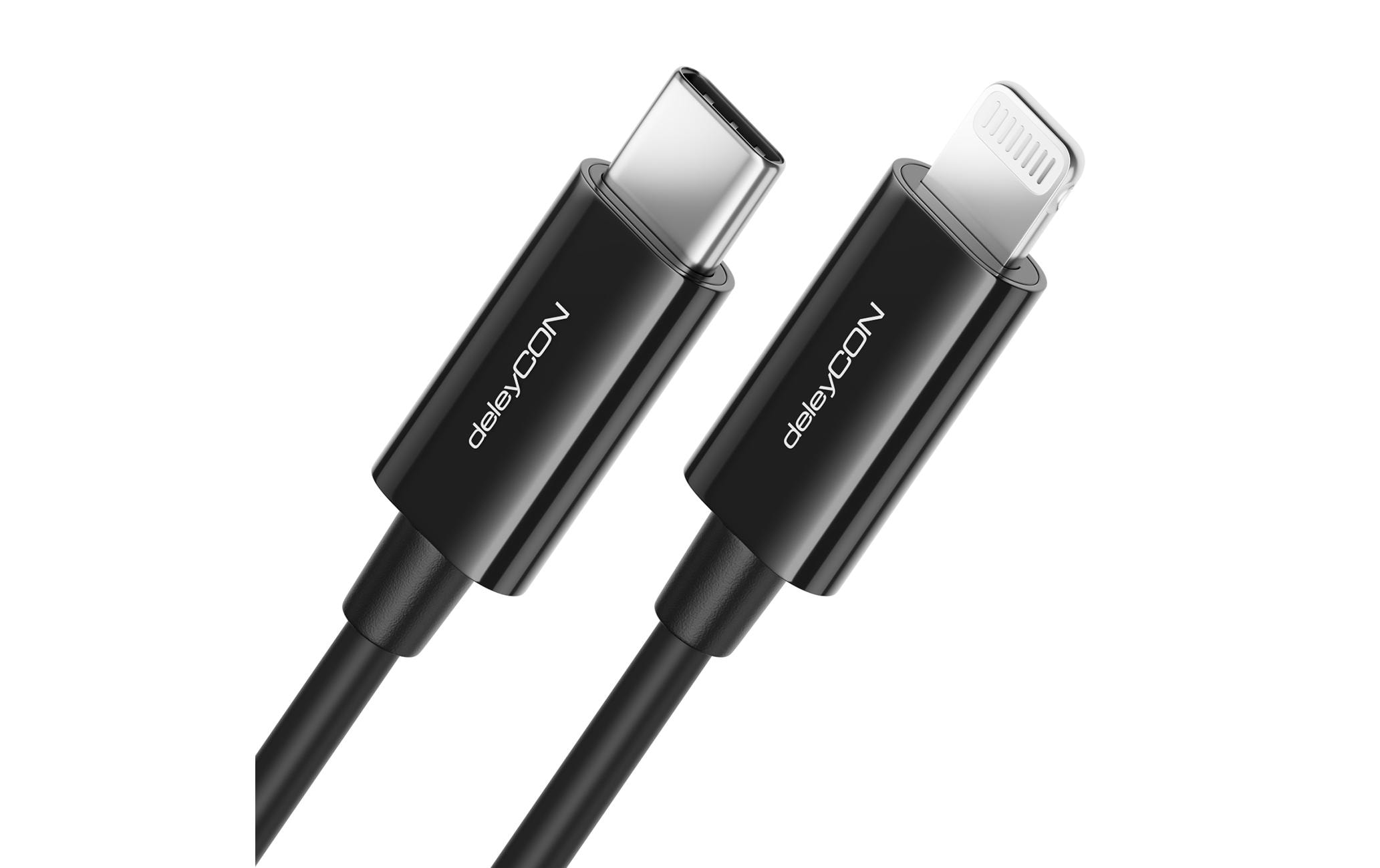 1114921 - Mediatech DeleyCON Lightning-USB-C Kabel 2m, schwarz Apple MFI zertifiziert und lizenziert kaufen Schweiz | Mediatech.ch