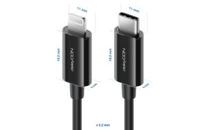 DeleyCON Lightning-USB-C Kabel 2m, schwarz Apple MFI zertifiziert und lizenziert