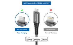 1114923_1 - Mediatech DeleyCON Lightning-USB-C Kabel 1m, SW-GR Apple MFI zertifiziert und lizenziert