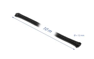 Delock Geflechtskabelschlauch, 10mx12mm selbstschliessend,schneidbar,hitzebeständig