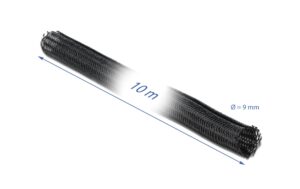 1115925_1 - Mediatech Delock Geflechtskabelschlauch, 10mx9mm selbstschliessend,schneidbar,hitzebeständig