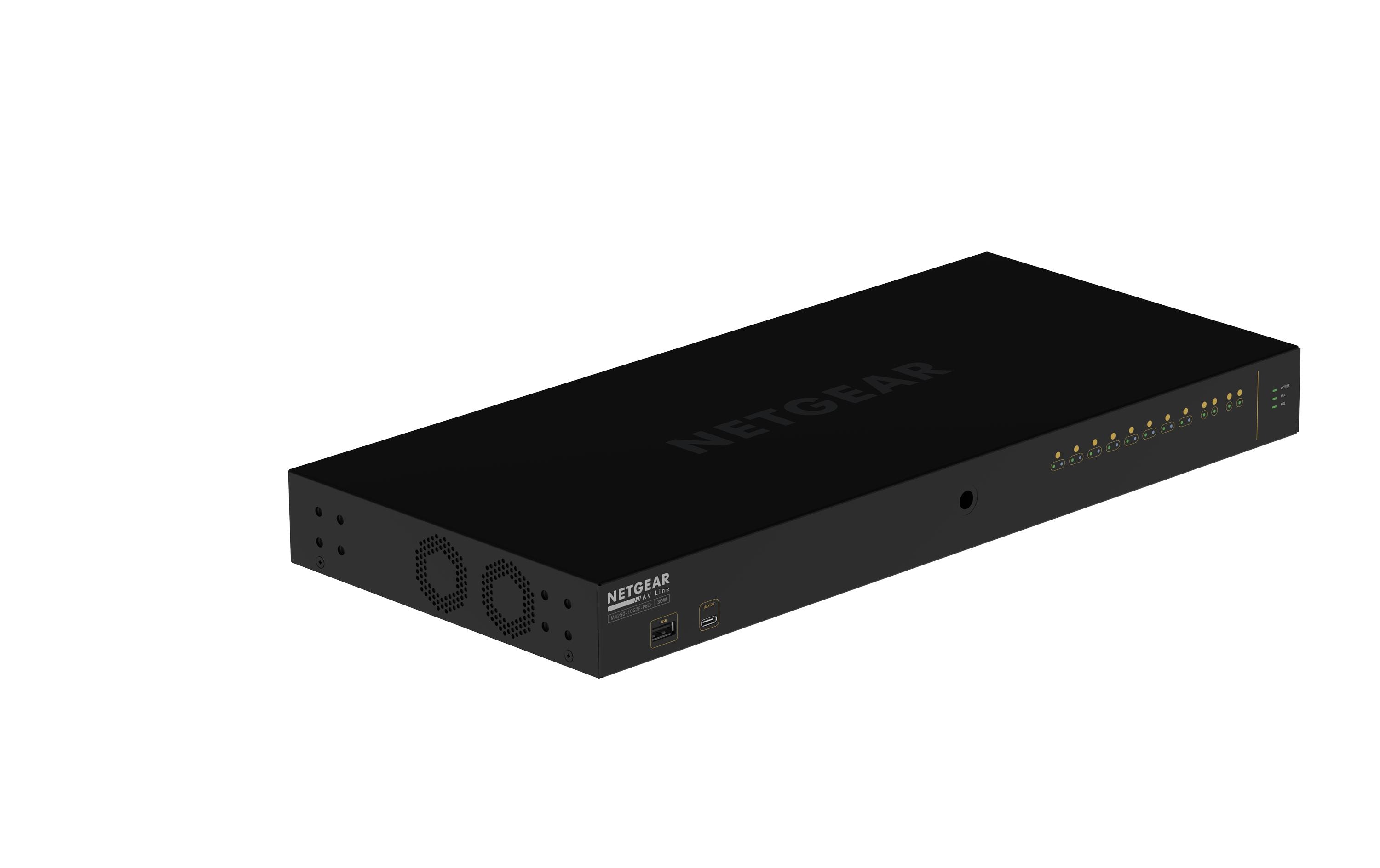 Netgear GSM4212P: AV Line M4250-10G2F-PoE+ 8x1G PoE+ 125W 2x1G u. 2xSFP manag. Switch