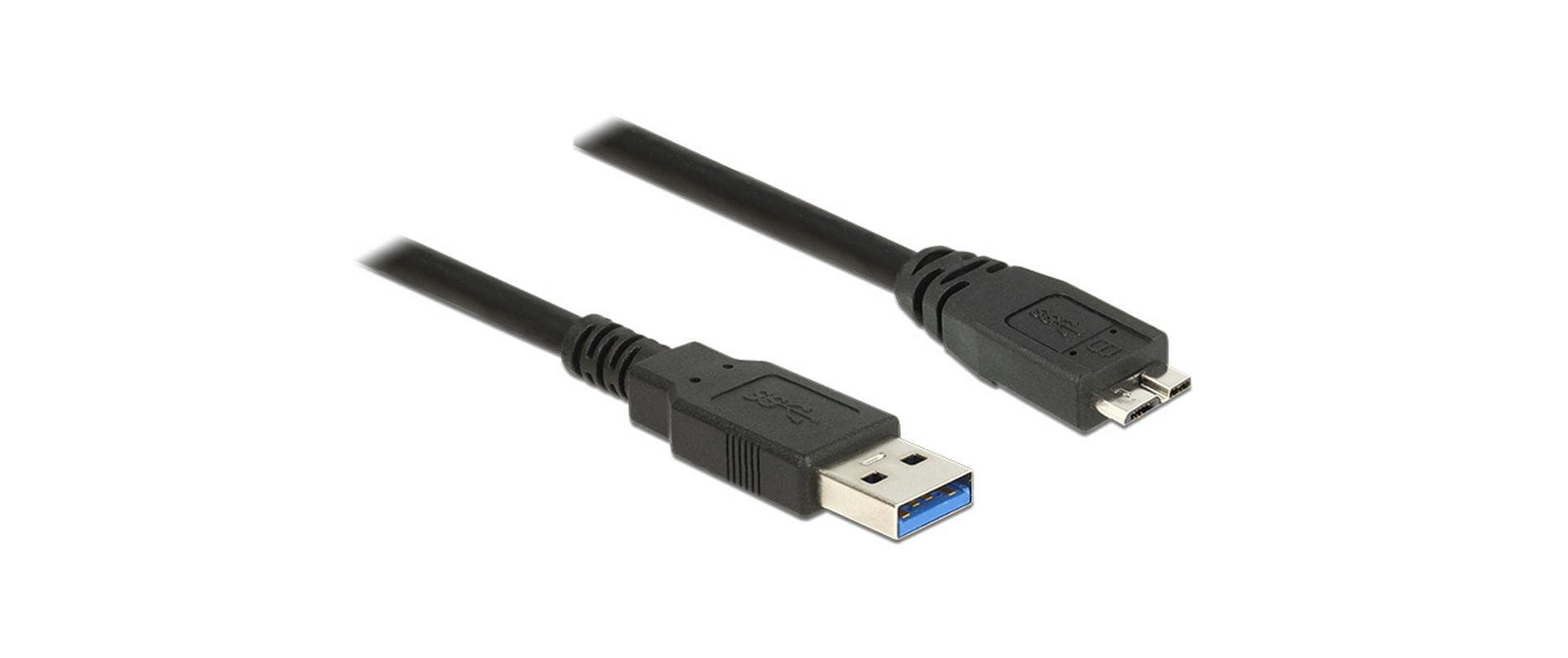 1121562 - Mediatech Delock USB3.0 Kabel, A-Stecker zu Micro-B-Stecker 1.5m, schwarz, 5Gbps kaufen | Mediatech.ch