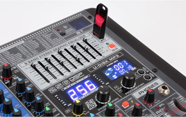 Power Dynamics PDM-S1204 Analoges 12-Kanal Mischpult, Multi-FX