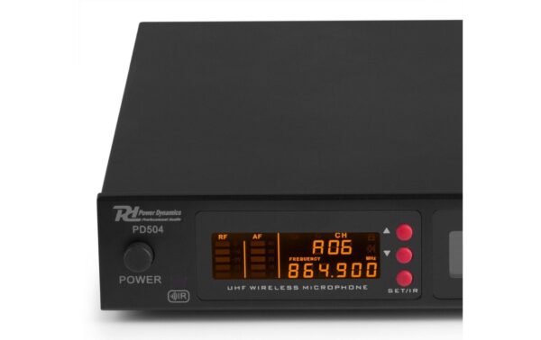 Power Dynamics PD504B 4-Kanal UHF Funkstrecke mit 4 Sender&Miks