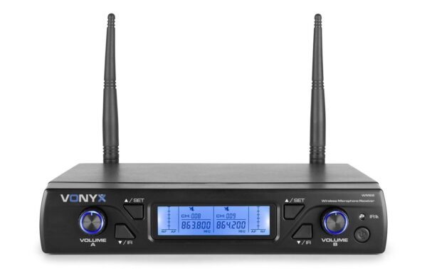 Vonyx WM62B 2-Kanal UHF Funkstrecke mit Taschensender