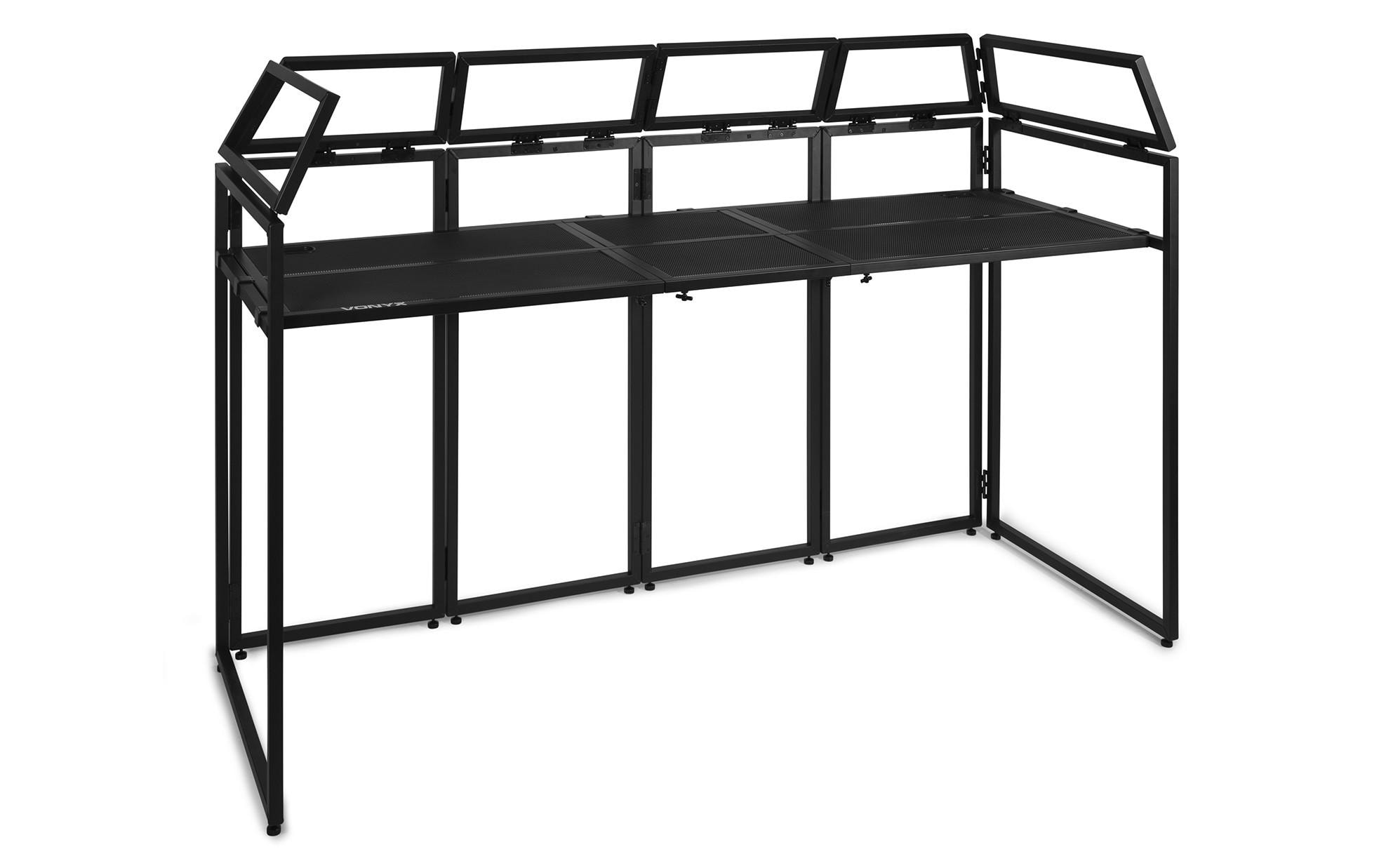 1123481_1 - Mediatech Vonyx DB5 DJ Booth aus Aluminium, schwarz, 2m