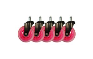 LC-POWER Gaming Stuhlrollen 5er Set. pink