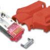 1127828 - Mediatech Hirose Stecker TM31, 50er, KAT6A (ISO/IEC) inkl. Knickschutztülle, rot