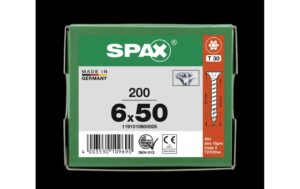 SPAX Spanplattenschrauben T30 6.0x50 mm Vollgewinde, verzinktt, 200 Stk.