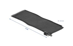 Delock Gewebekabelschlauch, 1mx25mm Reissverschluss, hitzebeständig, Schwarz