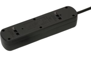 Max Hauri Steckdosenleiste Basic-Line V2 5xT13, schwarz, mit Reset-Schalter, 5m V2