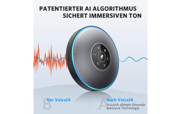 1137898_3 - Mediatech eMeet OfficeCore M2 USB Speakerphone, Grey USB, Bluetooth, Akku