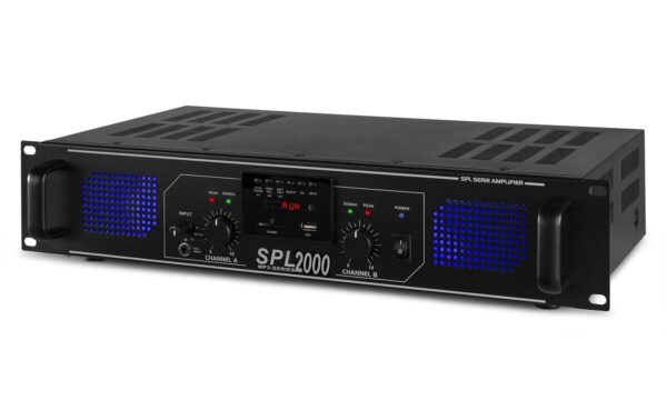 Skytec SPL 2000MP3 2-Kanal Endstufe 2x 1000W, schwarz