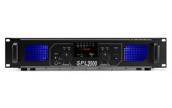 Skytec SPL 2000MP3 2-Kanal Endstufe 2x 1000W, schwarz