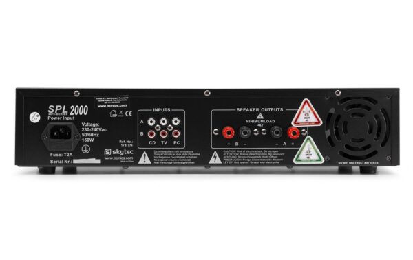 Skytec SPL 2000MP3 2-Kanal Endstufe 2x 1000W, schwarz