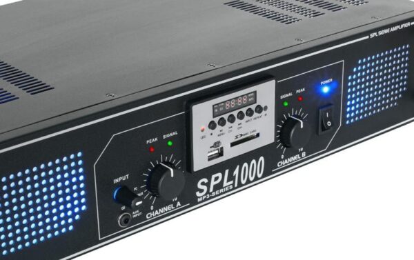 Skytec SPL 2000MP3 2-Kanal Endstufe 2x 1000W, schwarz