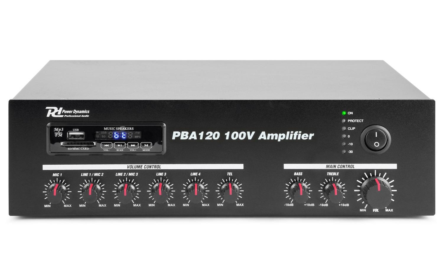 1141809 - Mediatech Power Dynamics PBA120 100V Verstärker 120W, USB/MP3 kaufen Schweiz | Mediatech.ch
