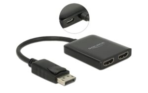 1142919_1 - Mediatech Delock DP 1.4 Splitter,1x DP zu 2xHDMI, MST 4K bis 30Hz, schwarz, DP Alternate Mode