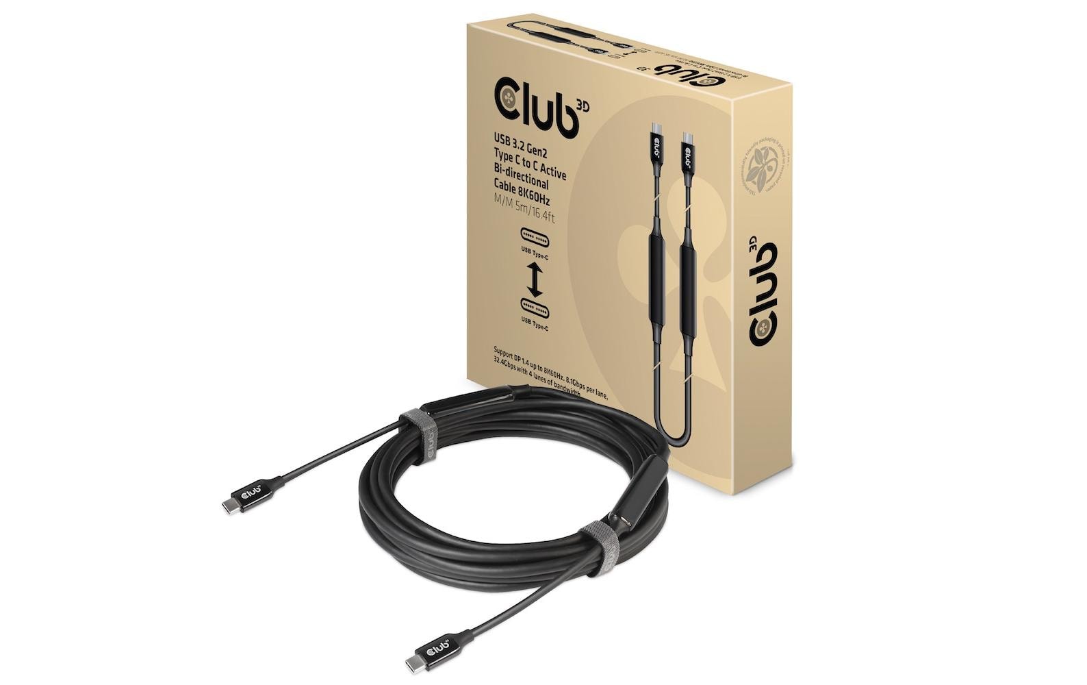 1145717 - Mediatech Club 3D, USB 3.2 GEN 2 TYPE-C to C ACTIVE 5.0 Meter, 8K60HZ, 10Gbps, PD kaufen Schweiz | Mediatech.ch
