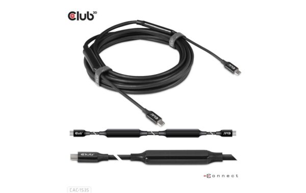 1145717_3 - Mediatech Club 3D, USB 3.2 GEN 2 TYPE-C to C ACTIVE 5.0 Meter, 8K60HZ, 10Gbps, PD