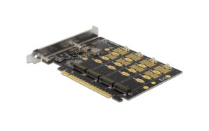 DeLock PCI-E-x4 V4 Kontroller, 4x M.2 NVME benötigt Mainboard mit PCIe Gabelung sup.